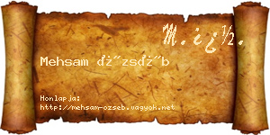 Mehsam Özséb névjegykártya